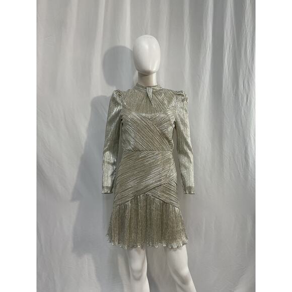 Saylor 'Saydee' Silver Polyester Dress Size M - Picture 2 of 5